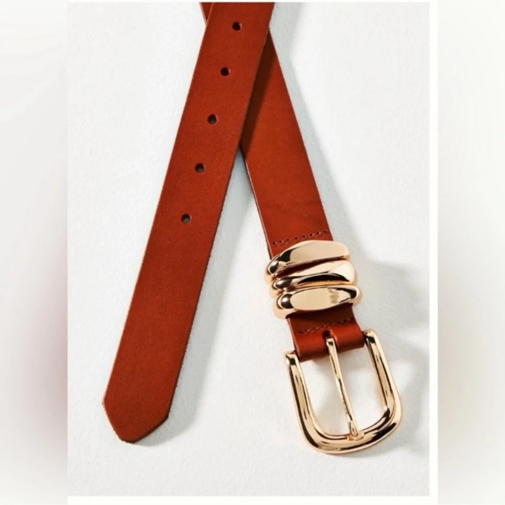 Anthropologie structured keeper belt in Honey NWT